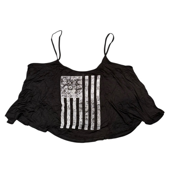 American Flag Cropped Graphic Tee - Picture 3 of 9